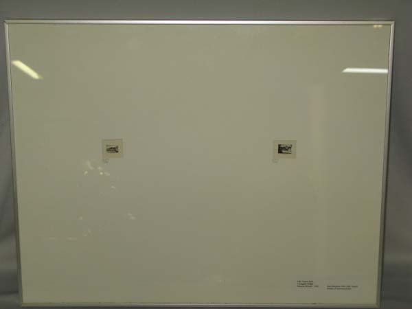 JOHN TAYLOR ARMS 2 MICRO-MINIATURE ETCHINGS: JOHN TAYLOR ARMS TWO MICRO-MINIATURE ETCHINGS ENTITLED "TRIANGULAR BRIDGE" AND PATCUARO MEXICO 1941. AWARDED BEST MINIATURE 1942 IN THE 26TH ANNUAL SOCIETY OF AMERICAN ETCHES. THE TWO TINY ETCHINGS AR