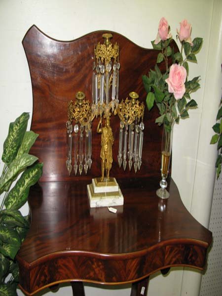 EMPIRE MAHOGANY CARD TABLE, CURVED FRONT - 2
