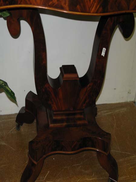 EMPIRE MAHOGANY CARD TABLE, CURVED FRONT - 4