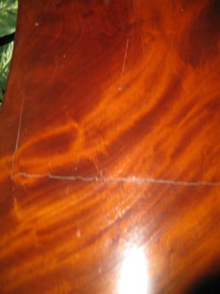 EMPIRE MAHOGANY CARD TABLE, CURVED FRONT - 5