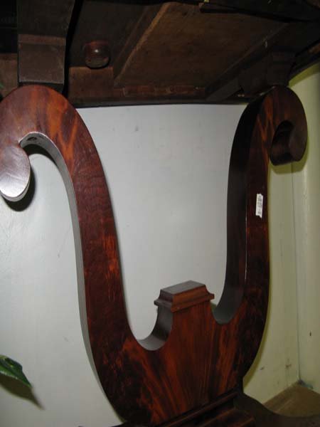 EMPIRE MAHOGANY CARD TABLE, CURVED FRONT - 6