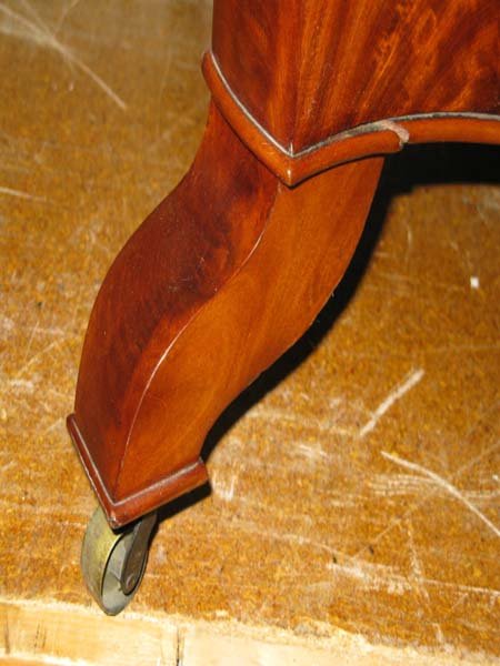 EMPIRE MAHOGANY CARD TABLE, CURVED FRONT - 7