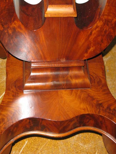 EMPIRE MAHOGANY CARD TABLE, CURVED FRONT - 8