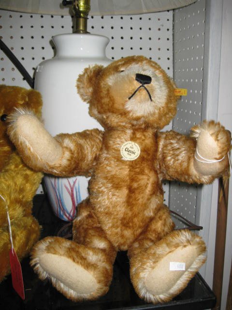 STEIFF BEAR: STEIFF MOHAIR BEAR, 1928 CLASSIC PETSY, MARKED #000980, 15 1/2".