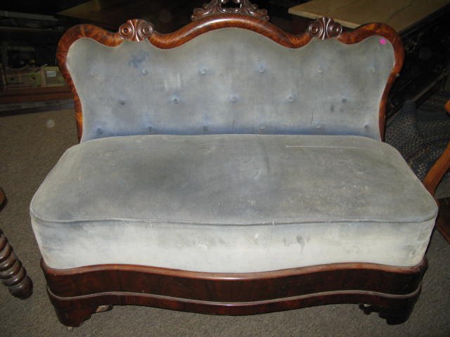 VICTORIAN LOVESEAT: VICTORIAN LOVESEAT, 35"H, 40"L .