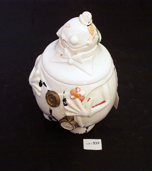 CLOWN COOKIE JAR: CLOWN COOKIE JAR. App 6"L x 7"W x 9 1/2"H