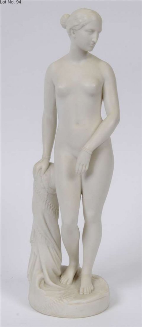 A Minton & Co parian figure, Greek slave, 36 cm high: A Minton & Co parian figure, Greek slave, 36 cm high See illustration
