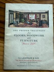 1921 Proper Treatment for Floors, Woodwork and Furniture Trade Booklet, American Litho Co.