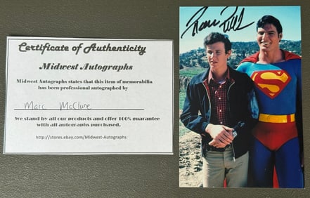 Marc McClure Signed Superman Photo w/ Christopher Reeve – w/ COA
