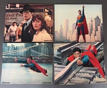 Superman: The Movie (1978) – Lot of 4 Italian Lobby Cards – DC Comics, 8×10