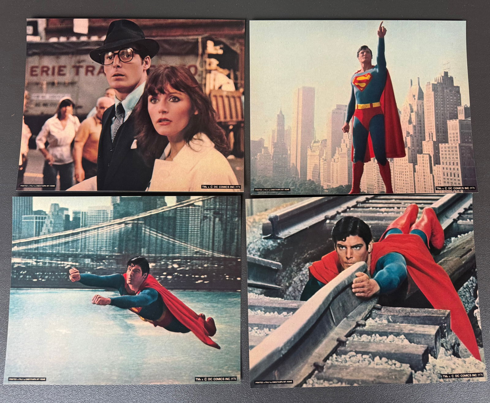Superman: The Movie (1978) – Lot of 4 Italian Lobby Cards – DC Comics, 8×10 (1 of 4)