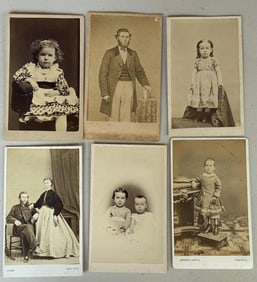 Group of 6 Antique CDV Photographs – Bath, Maine & Valencia, Spain, ca. 1860s–1880s