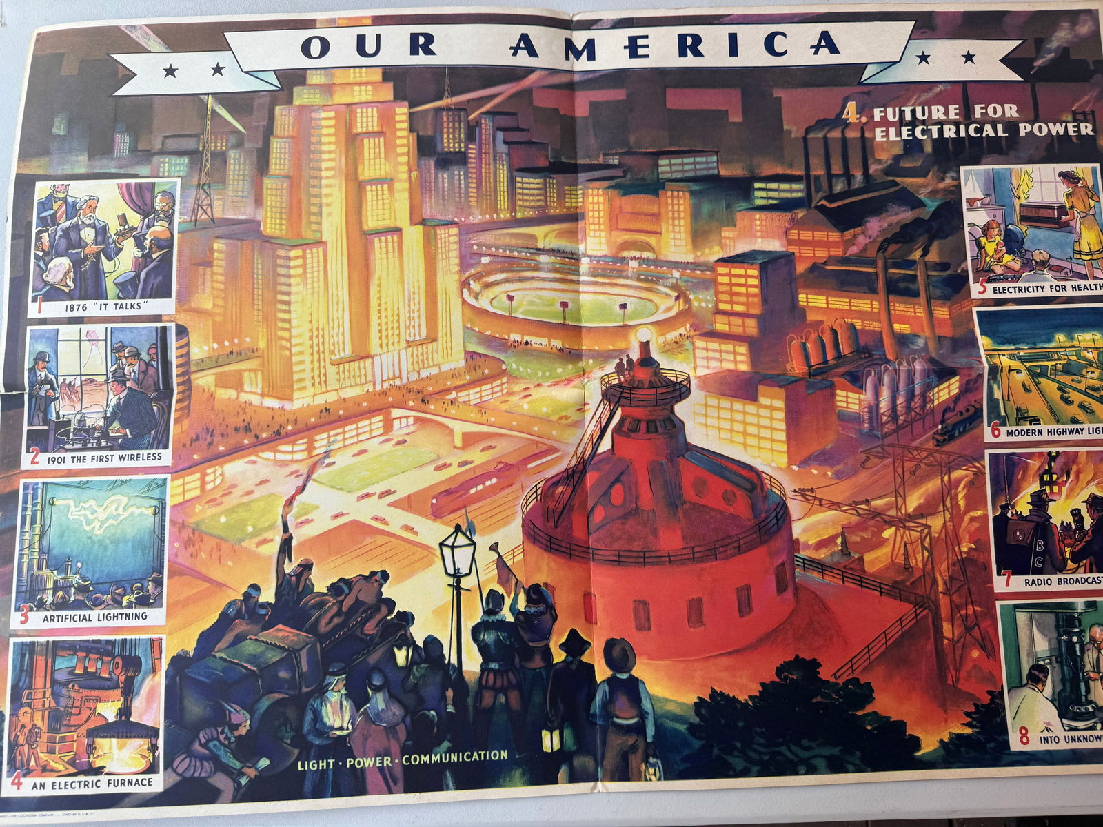 1942 Coca-Cola “Our America: Electricity” Educational Poster – Chart No. 4 (1 of 5)