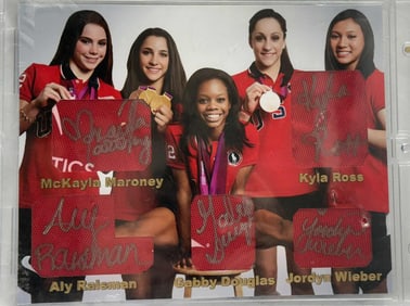 2012 U.S. Women’s Gymnastics Fierce Five Team-Signed Photo – JSA COA – Encased in Acrylic