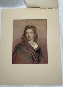 Hand-Colored 19th-Century Print “Portia” – Merchant of Venice (c. 1850s–70s)
