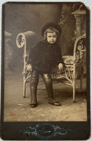 Lot of 5 Antique Children’s Cabinet Card Photographs – Chicago, Lincoln NE, Keokuk IA ca.