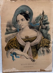 1840s Hand-Colored Lithograph “Margaret” – Published by N. Currier, New York