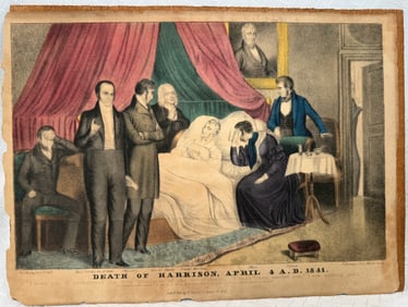 Death of Harrison, April 4 A.D. 1841 — N. Currier Lithograph (1841)