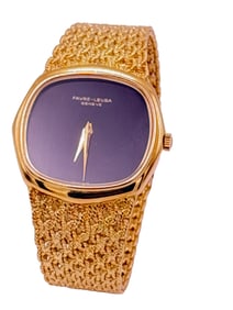 Favre-Leuba Genève 18K Gold Wristwatch with Original Integrated Gold Bracelet