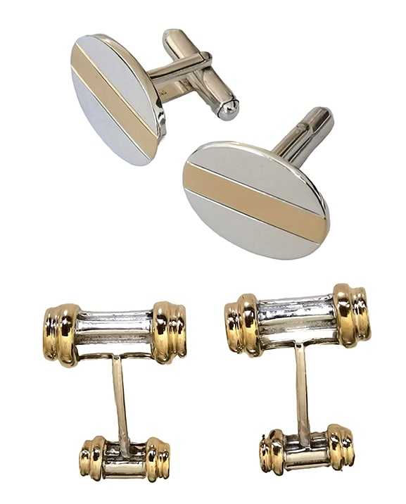 Two Pairs Tiffany & Co. Sterling Silver & 18K Gold Cufflinks (1 of 12)