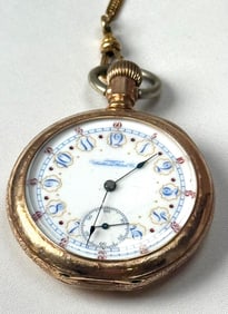 American Waltham Watch Co. Gold-Filled Open Face Pocket Watch with Chain