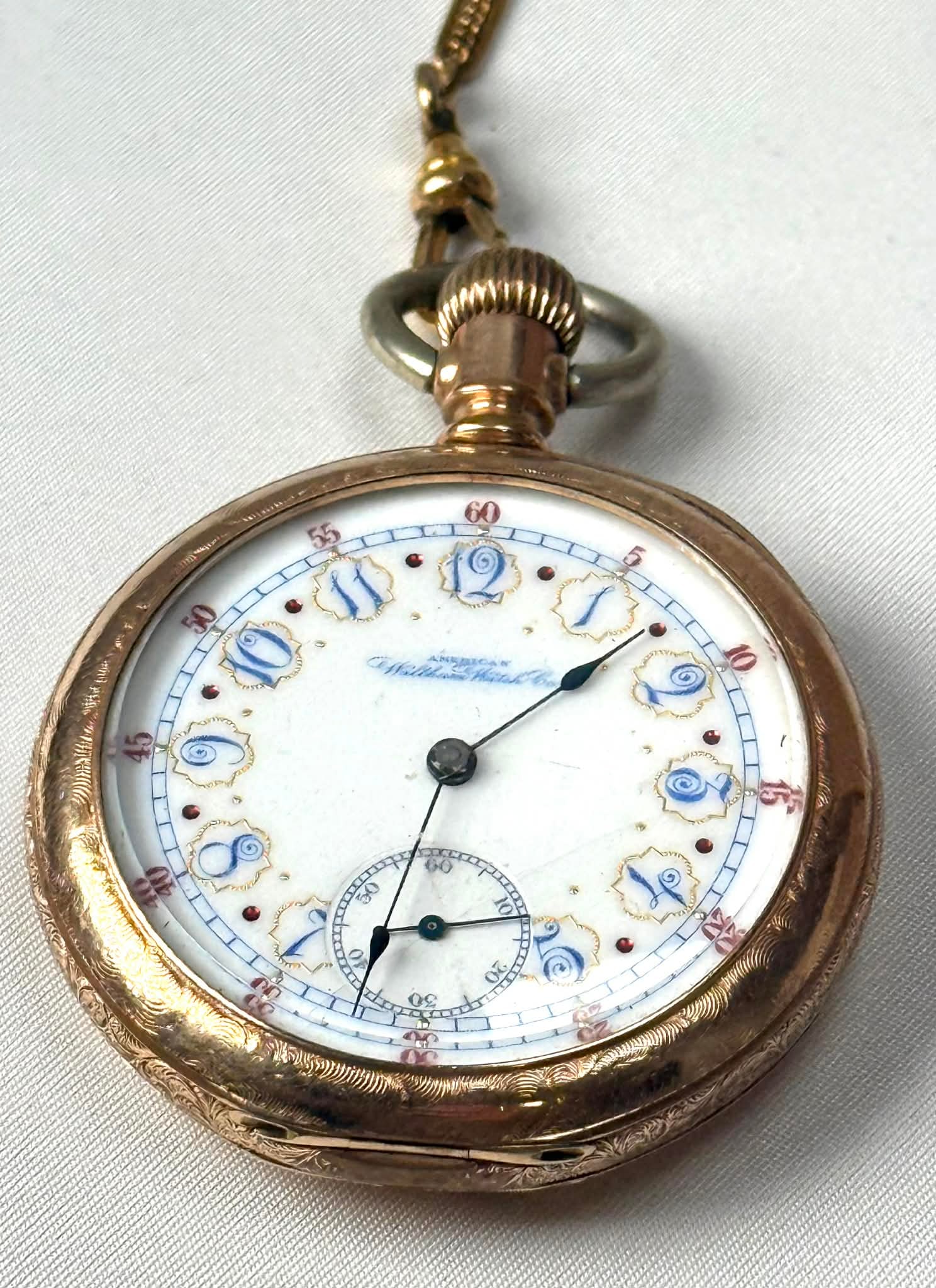 American Waltham Watch Co. Gold-Filled Open Face Pocket Watch with Chain (1 of 11)