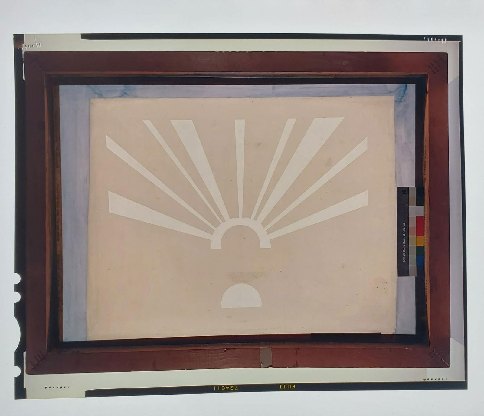 Attributed to Roy Lichtenstein (1923–1997) – “Sunrise; Sunset” Silkscreen Preparation: A rare and compelling silkscreen preparation acetate attributed to Roy Lichtenstein’s celebrated Sunrise; Sunset composition. This work represents an original production material used in the screenp