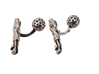 Tiffany & Co. Sterling Silver Golfer Cufflinks, Paris c.1980s–1990s