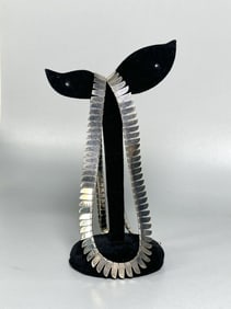 Tiffany & Co. Sterling Silver Graduated Link Necklace, 38g – Iconic Modernist Design