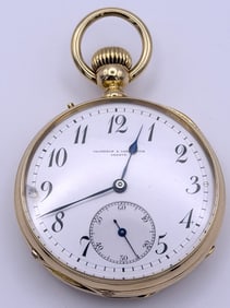 Vacheron & Constantin 18K Gold Pocket Watch, Geneva – Double Signed, Open Face