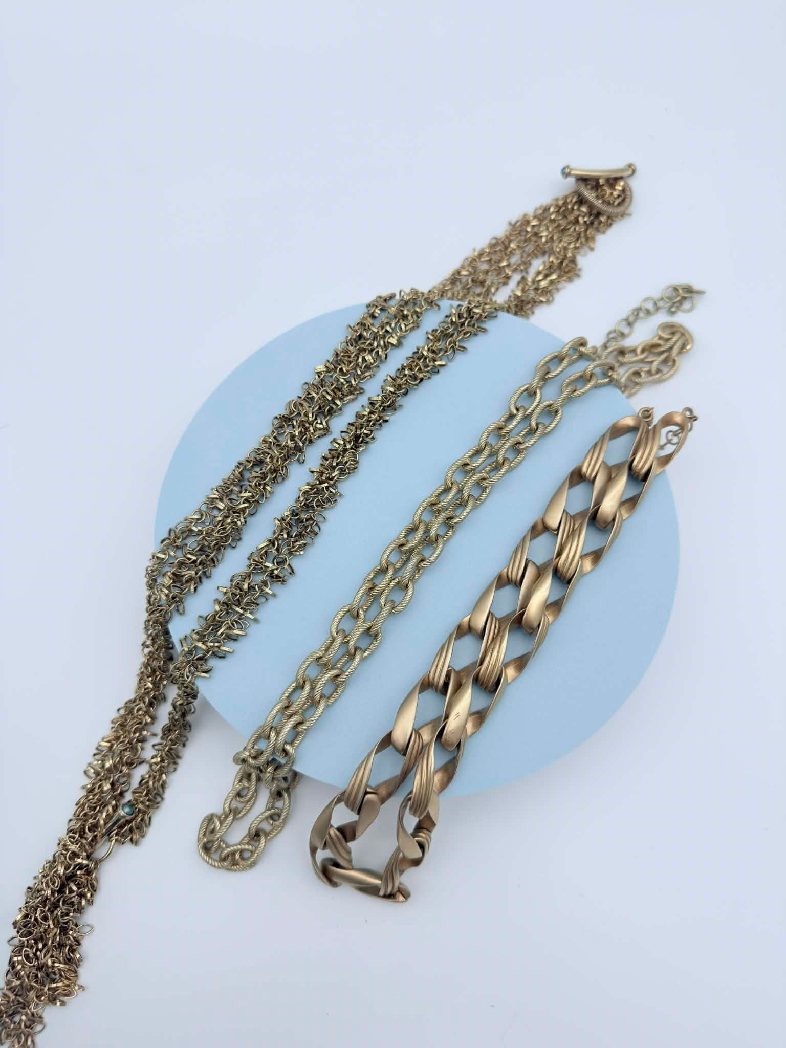 Lot of Three Vintage Gold-Tone Chain Necklaces, Carolee & Designer Signed (1 of 6)