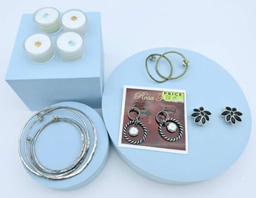7-Piece Mixed Earrings Lot – Sterling Silver, Fashion & Gem Earrings