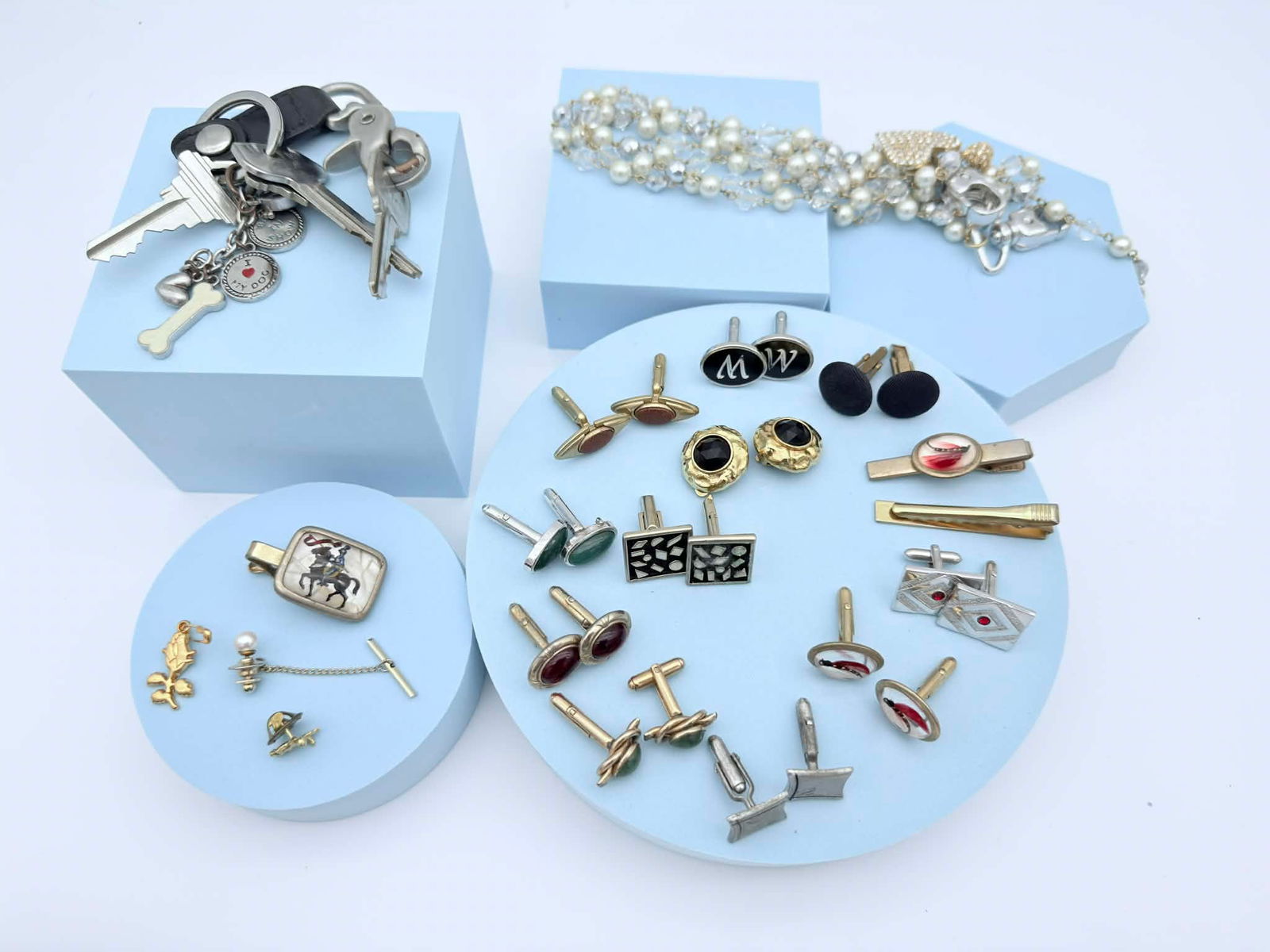 Mixed Jewelry & Accessories Lot – Cufflinks, Bracelets & Keychains, incl. 12K Gold-Filled (1 of 6)