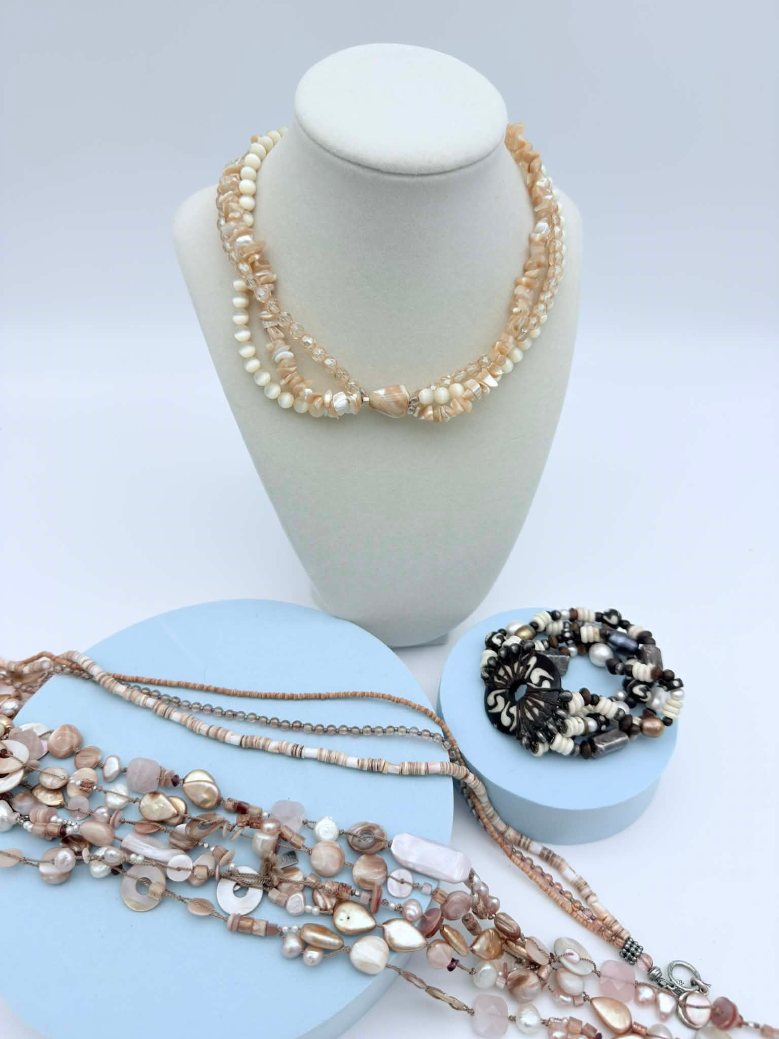 Lot of 4 Beaded & Pendant Necklaces, Lydell NYC, Shell & Mixed Materials (1 of 6)