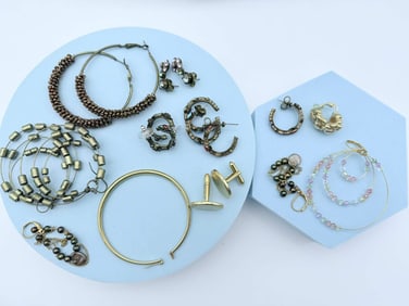 Mixed Fashion Jewelry Lot Including Sorrelli & St. John Earrings with Cufflinks