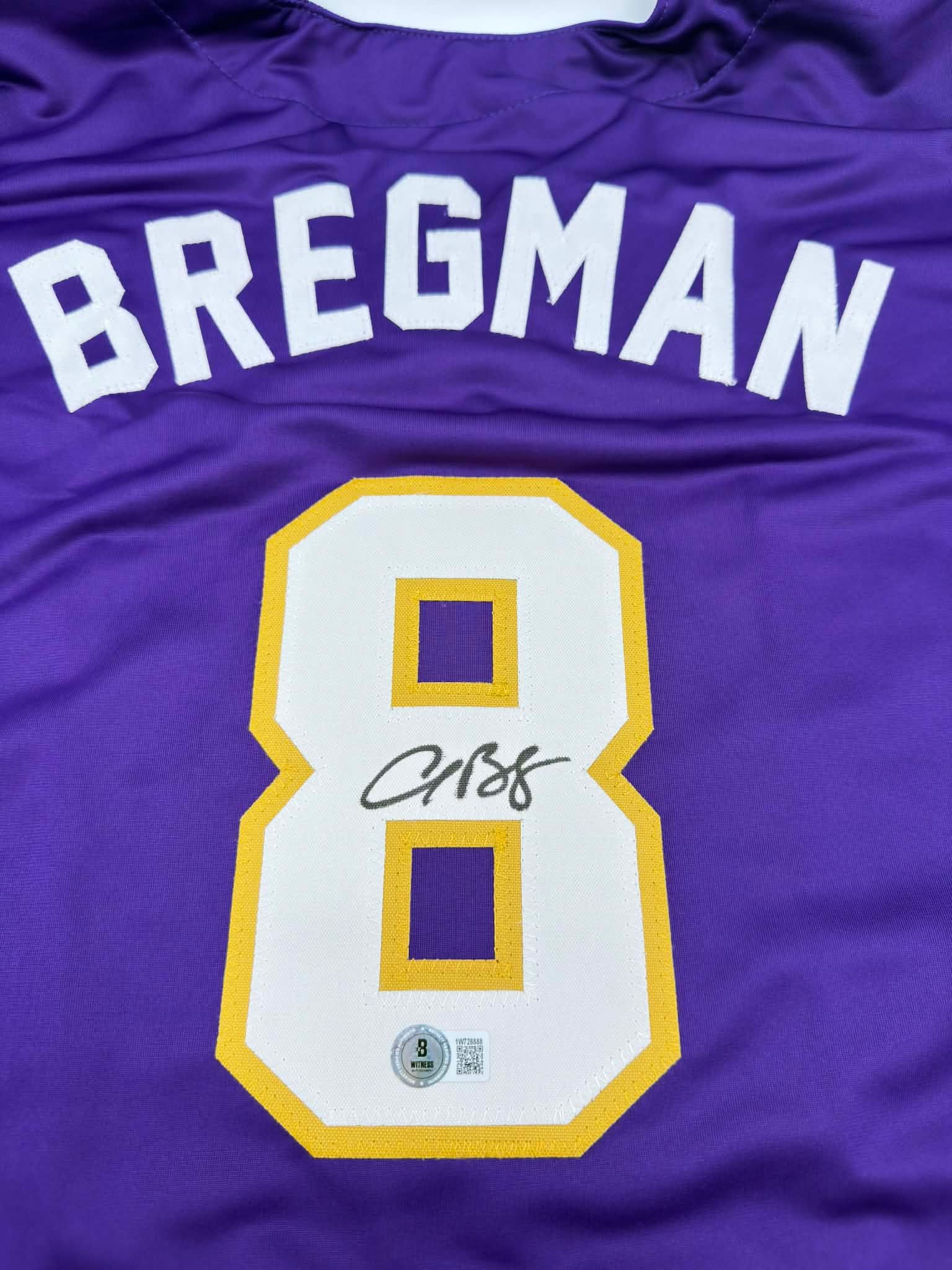 Alex Bregman Signed LSU Tigers Baseball Jersey – No. 8 – Beckett Witness Authenticated (1 of 4)
