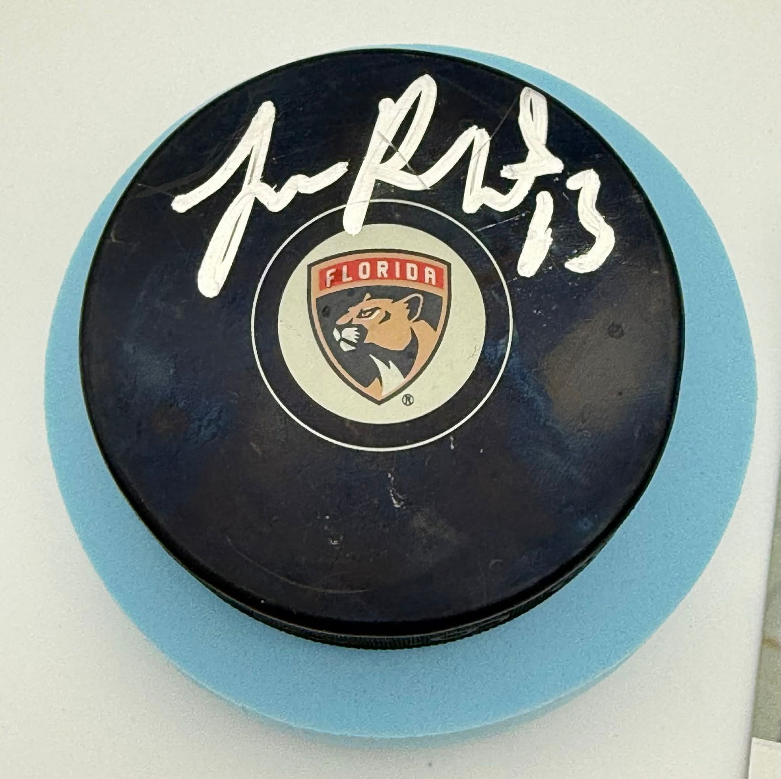 Sam Reinhart Signed Florida Panthers NHL Hockey Puck – JSA COA (1 of 4)
