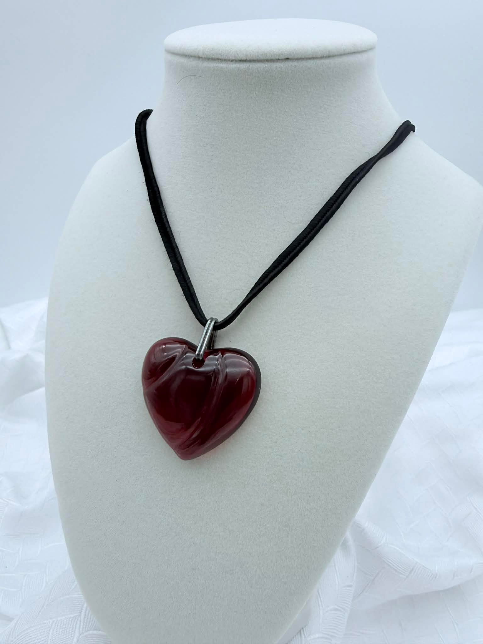 Baccarat Red Crystal Heart Pendant Necklace (1 of 5)