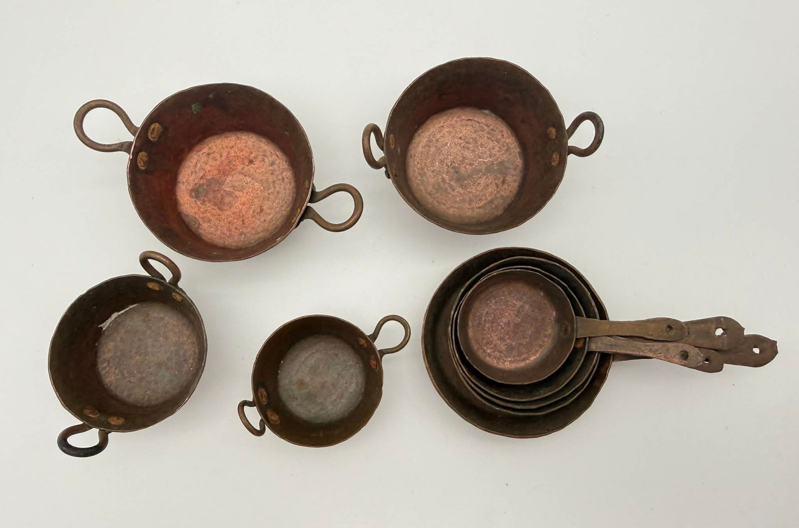 Antique Miniature Copper Cookware Set, 19th Century Style, Group of 9 (1 of 5)