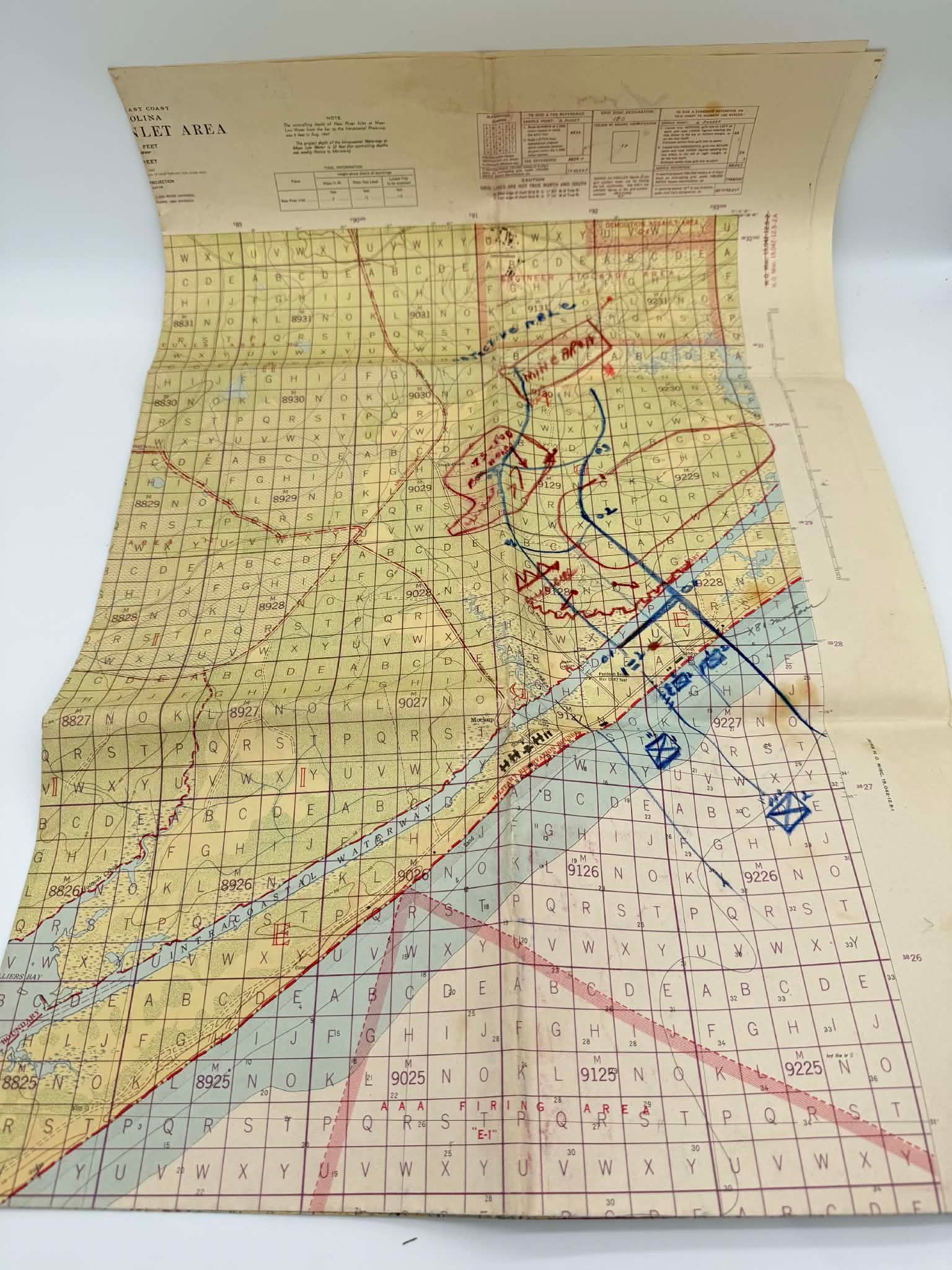 US Navy ‘Restricted’ Camp Lejeune Charts + USMC Quantico Mortar Tactics (Ray M. Taylor Archive) (1 of 18)