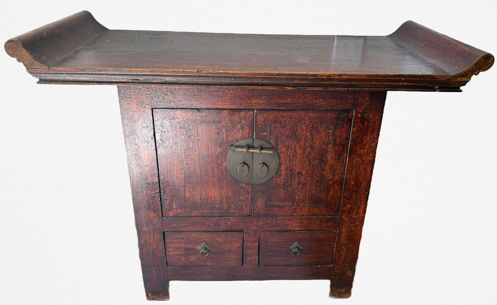 Chinese Ming-Style Hardwood Altar Cabinet w/ Brass Hardware (1 of 5)