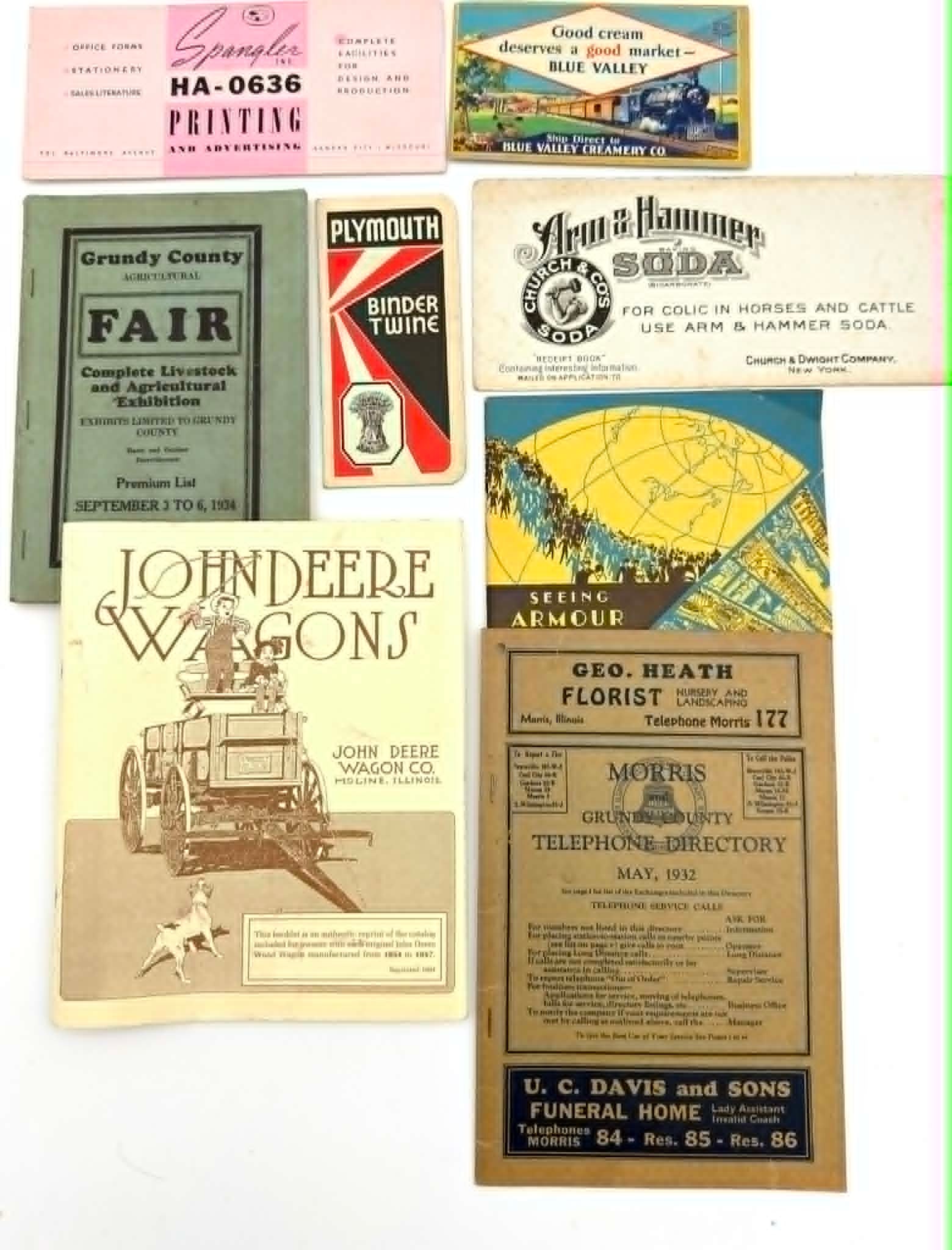 Vintage Advertising & Ephemera Lot – John Deere, Arm & Hammer, 1932 Telephone (1 of 6)