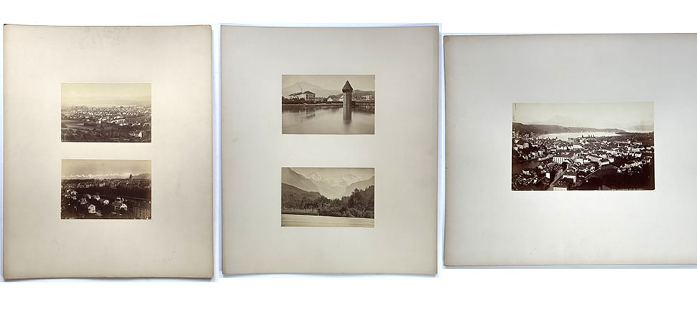 3 Mounted Vintage Swiss Photographs Lucerne Bern Alpine Views (1 of 4)