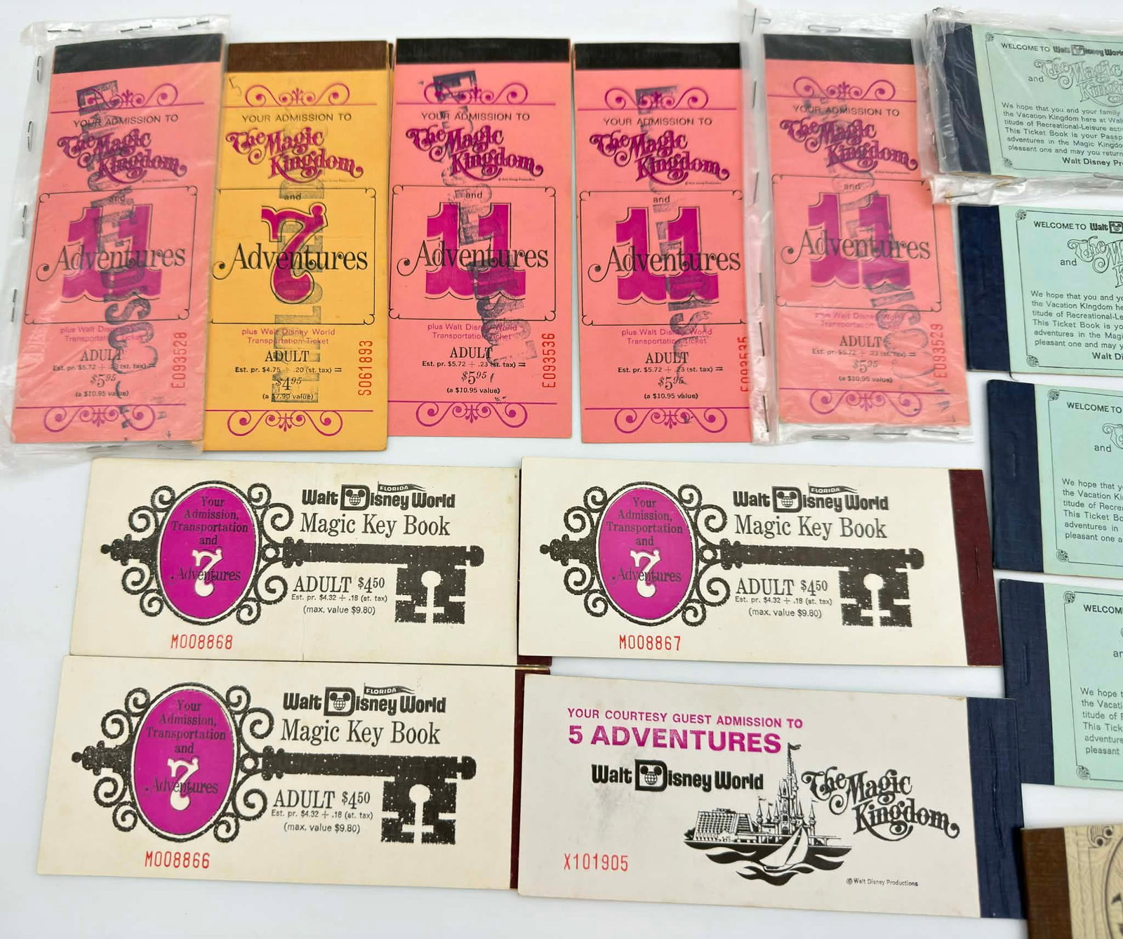 Early Walt Disney World Ticket Book Collection (21) c.1971–74 A–E Coupons (1 of 8)