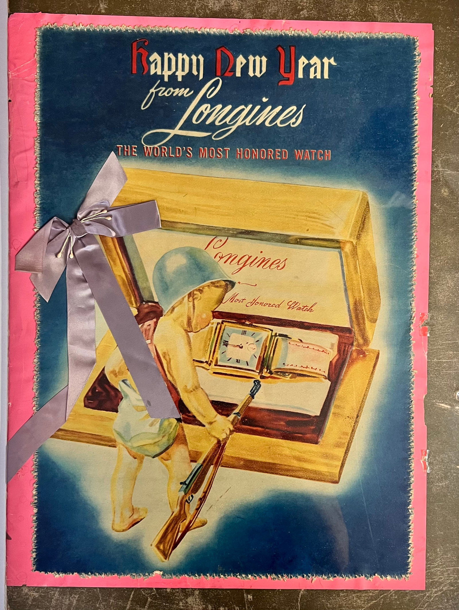 (3) Vintage Longines Advertising Posters & German Nativity Print Die Krippe Lot (1 of 3)