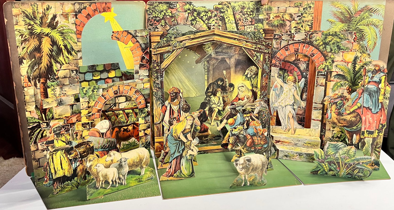 (3) Vintage German Nativity Pop-Up Display Posters Die Krippe J.F. Schreiber (1 of 3)