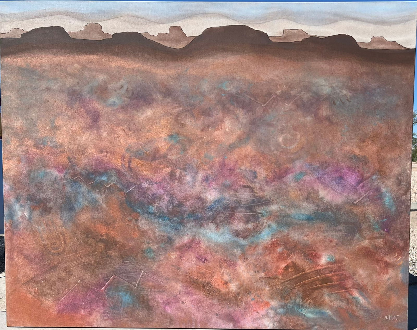 Greg Kyle Canyon Reflections Original Acrylic Painting on Canvas 2014: A portion of the proceeds from the sale of this lot will benefit Greater Vail Community ReSources, supporting community programs including the ReSources Vail Food Bank. Original acrylic painting title