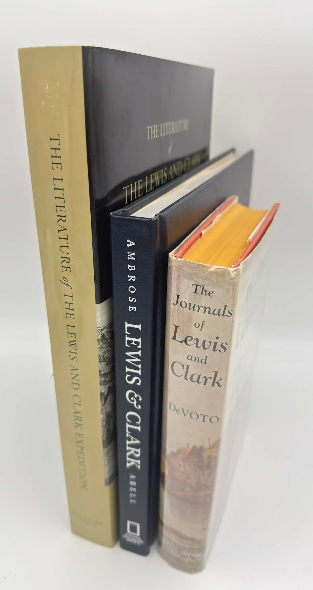Lewis & Clark Exploration Book Group Including Signed Stephen E. Ambrose Volume and Historical: Group of books and related publications concerning the exploration of the American West and the historic Lewis and Clark expedition. The lot includes: • Lewis & Clark: Voyage of Discovery, by Ste