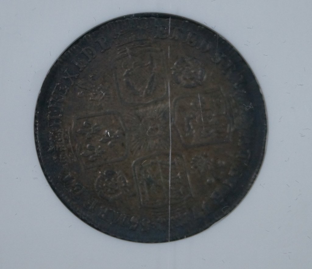 1735 Great Britain 1 Shilling NGC MS 62 Cheshire Collec - 3
