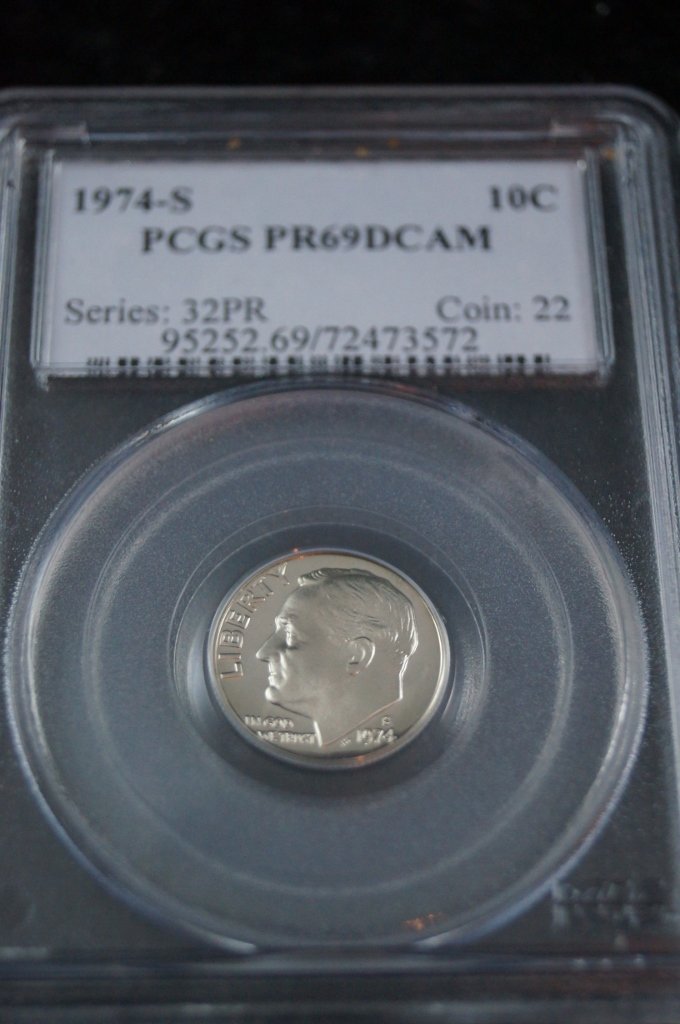 1974-S PCGS PR69 D CAM Dime Graded Coin: 1974-S PCGS PR69 D CAM Dime Graded Coin